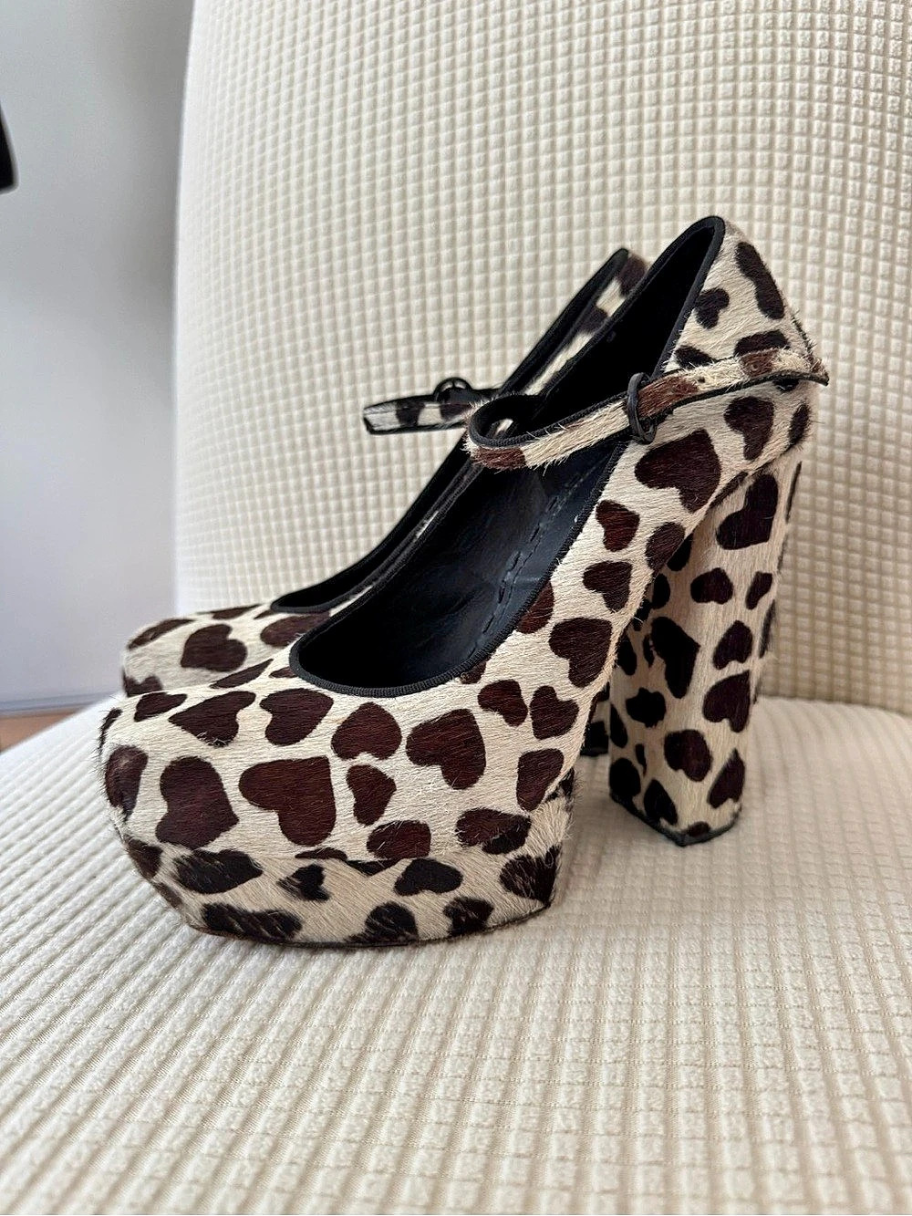 Alice + Olivia Animal Print Platform Mary Jane Heels